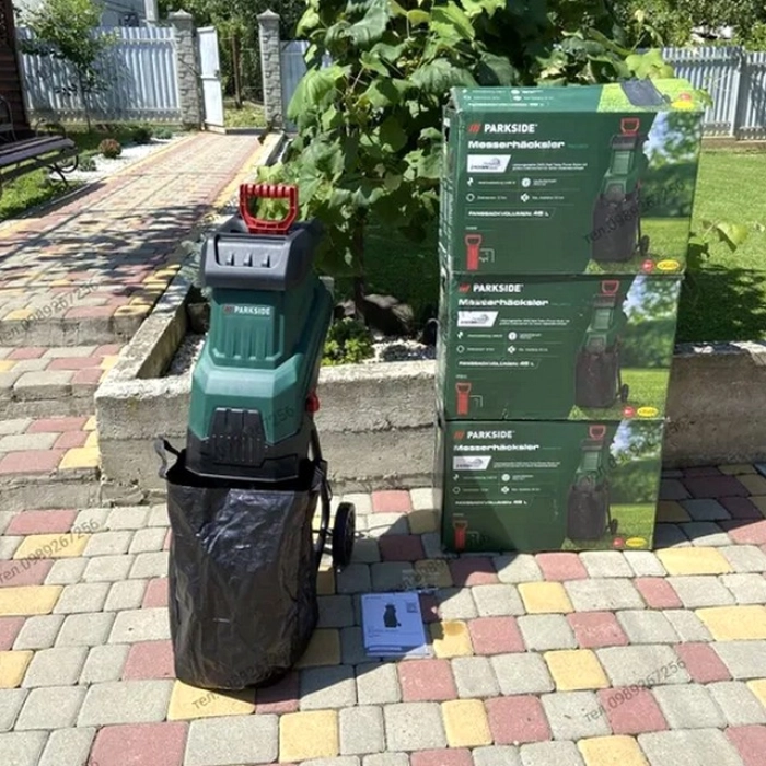 Купити - Садовий подрібнювач гілок та листя Parkside 2500 Вт, електрична дробарка деревини, шредер для гілок